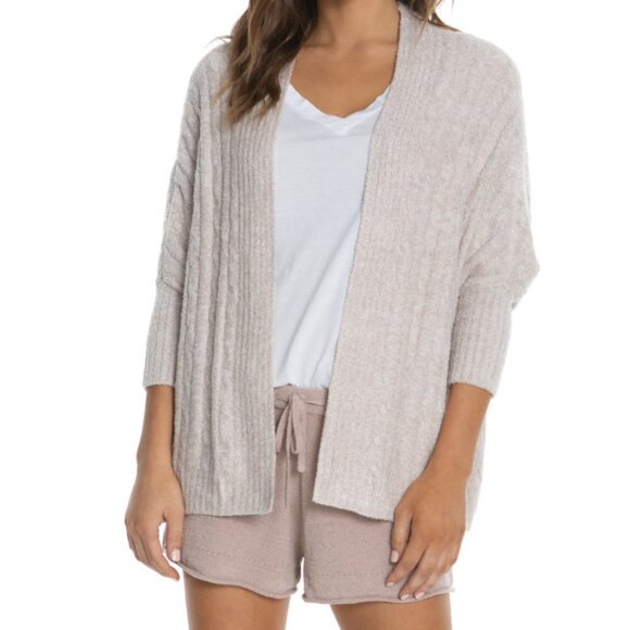 Barefoot Dreams CozyChic Lite Cable Shrug Faded Rose Pearl - Picture 1 of 7
